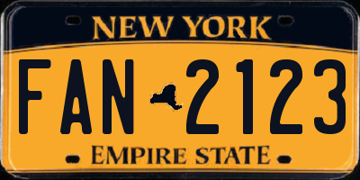 NY license plate FAN2123