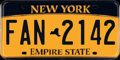 NY license plate FAN2142