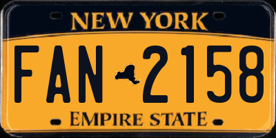 NY license plate FAN2158
