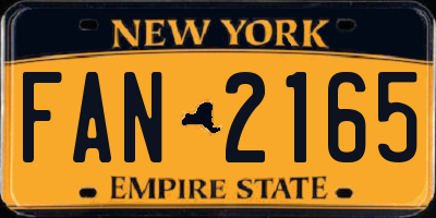 NY license plate FAN2165