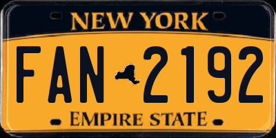 NY license plate FAN2192