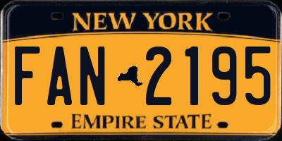 NY license plate FAN2195