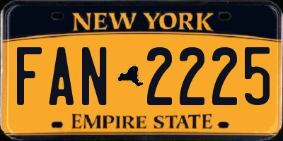 NY license plate FAN2225