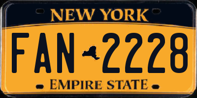NY license plate FAN2228
