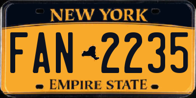 NY license plate FAN2235