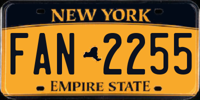 NY license plate FAN2255