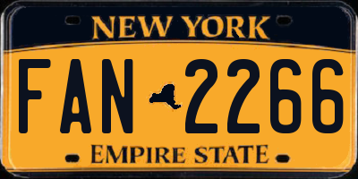 NY license plate FAN2266