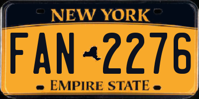 NY license plate FAN2276