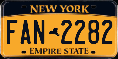 NY license plate FAN2282