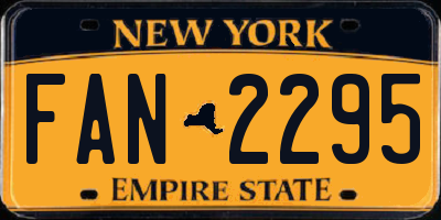 NY license plate FAN2295