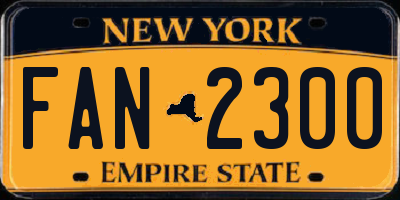 NY license plate FAN2300