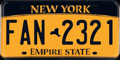 NY license plate FAN2321