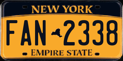 NY license plate FAN2338