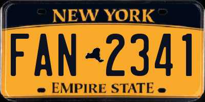 NY license plate FAN2341