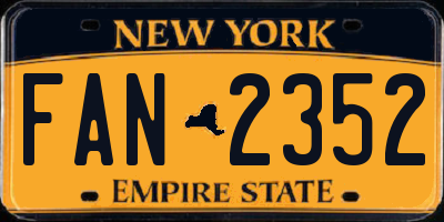 NY license plate FAN2352