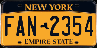 NY license plate FAN2354