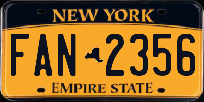 NY license plate FAN2356