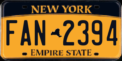 NY license plate FAN2394