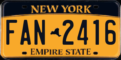 NY license plate FAN2416