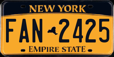 NY license plate FAN2425