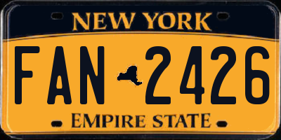 NY license plate FAN2426