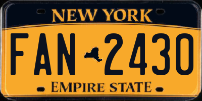 NY license plate FAN2430