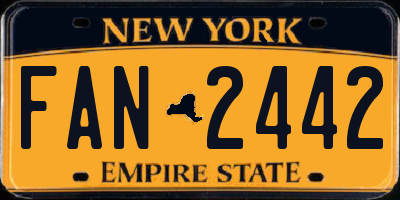 NY license plate FAN2442