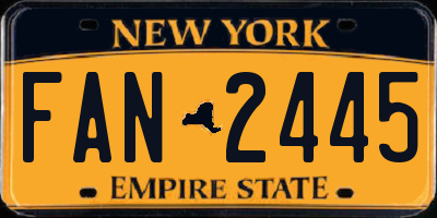 NY license plate FAN2445