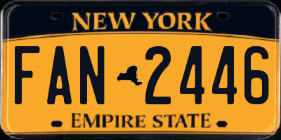 NY license plate FAN2446