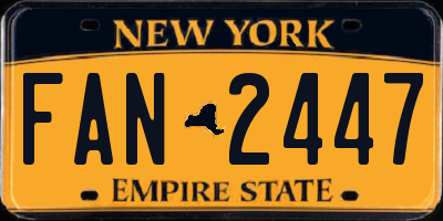 NY license plate FAN2447