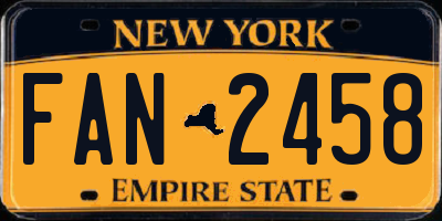 NY license plate FAN2458