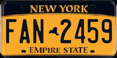 NY license plate FAN2459