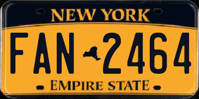 NY license plate FAN2464