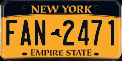 NY license plate FAN2471