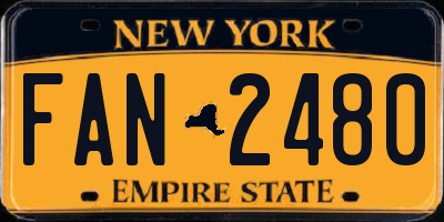 NY license plate FAN2480
