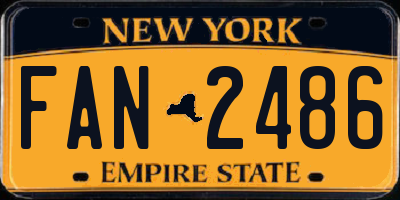 NY license plate FAN2486