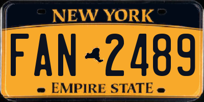 NY license plate FAN2489