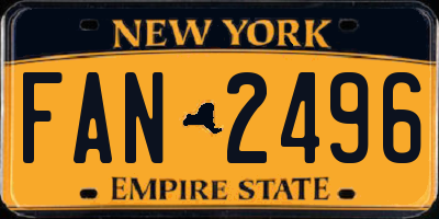 NY license plate FAN2496