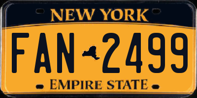 NY license plate FAN2499