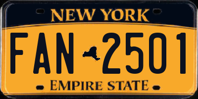 NY license plate FAN2501