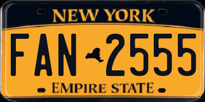 NY license plate FAN2555