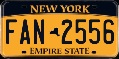 NY license plate FAN2556