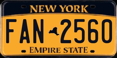 NY license plate FAN2560