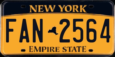 NY license plate FAN2564