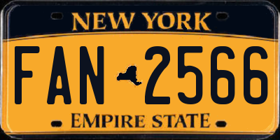 NY license plate FAN2566
