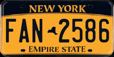 NY license plate FAN2586