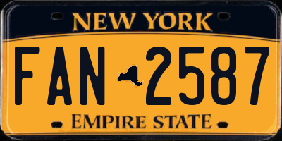 NY license plate FAN2587