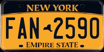 NY license plate FAN2590