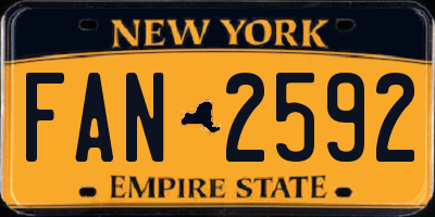 NY license plate FAN2592