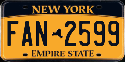 NY license plate FAN2599